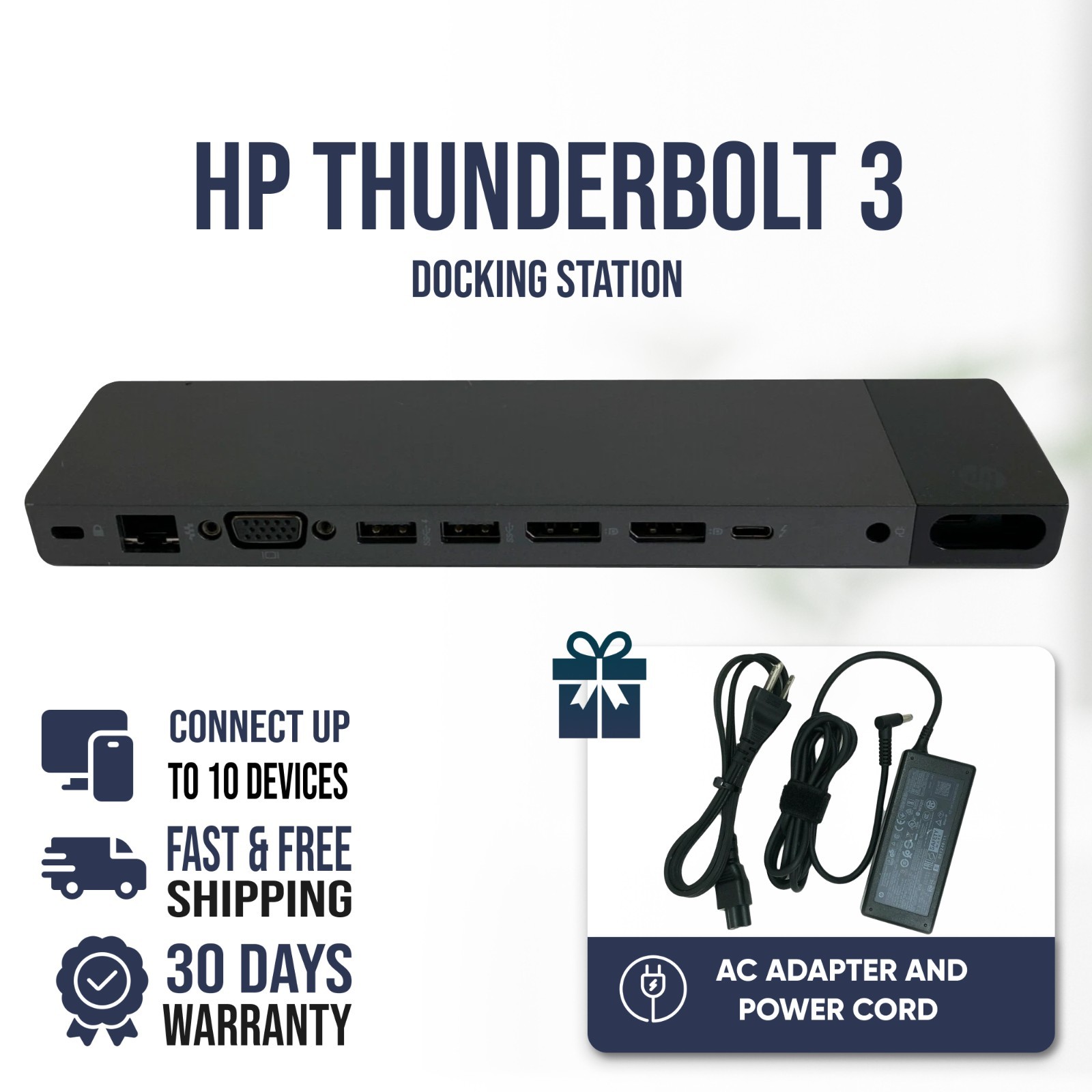 HP Thunderbolt 3 Dock Station for EliteBook 835 845 855 G7 G8 G9 G10 G11 w/ PSU