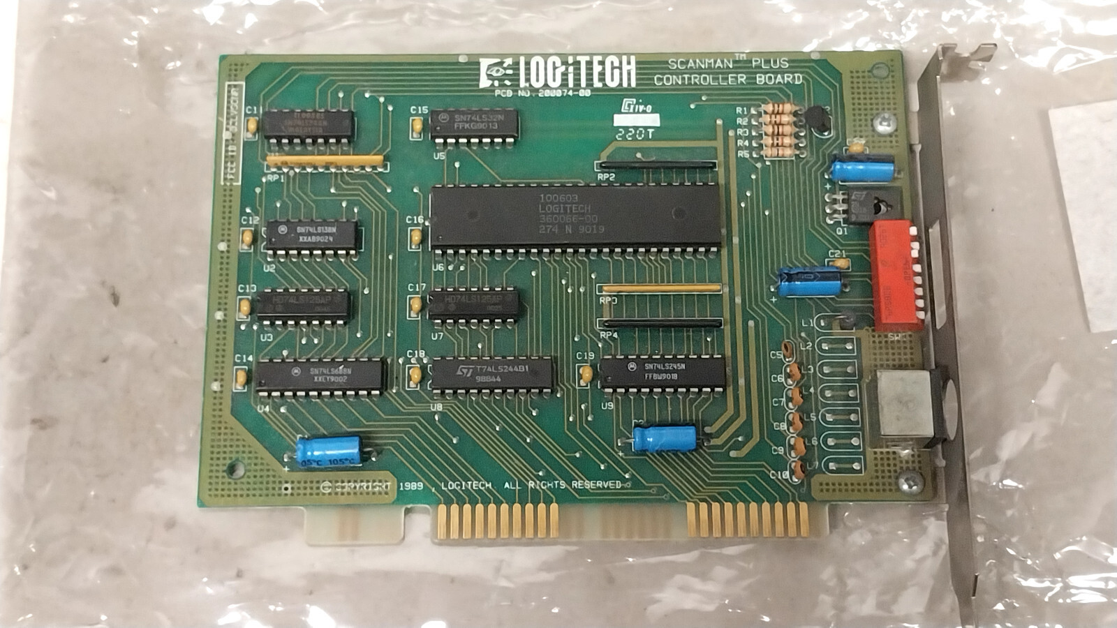 Nice Logictech Scanman Plus Interface Board / Old Vintage PC Scanner Computer