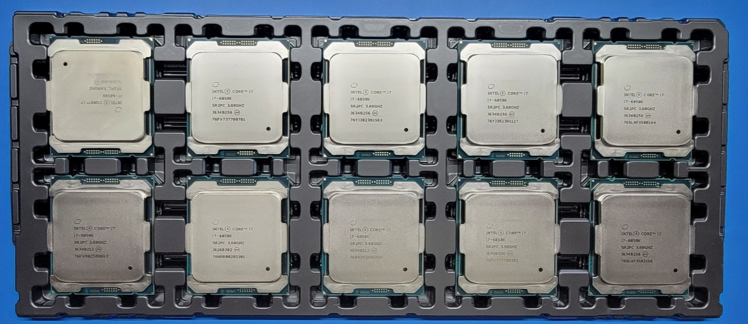(Lot of 12) Intel Core i7-6850K SR2PC 3.60GHz 6-Core 15MB LGA2011 140W CPU