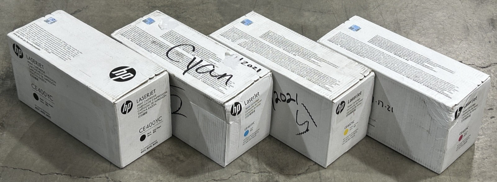 NEW Genuine HP Set 4 CE400YC CE401YC CE402YC CE403YC Toner Cartridges
