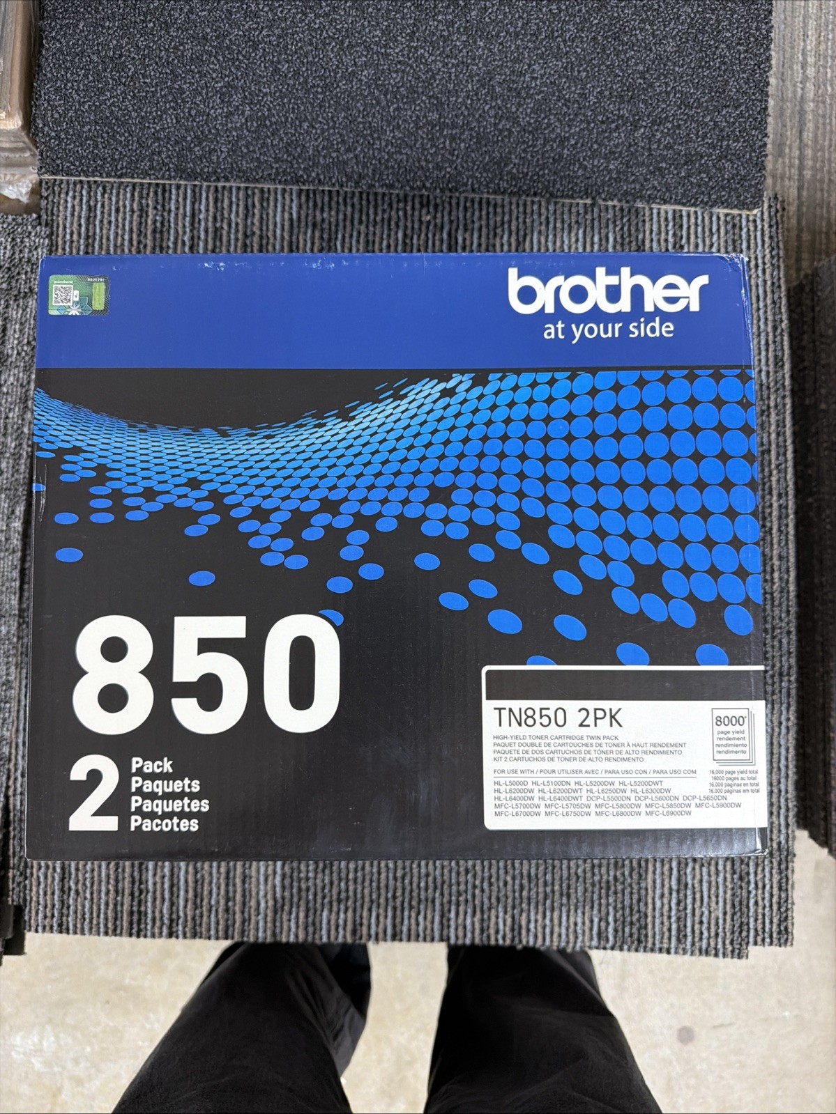 Brother TN850 Black Toner High Yield Cartridge 2 Pack - New