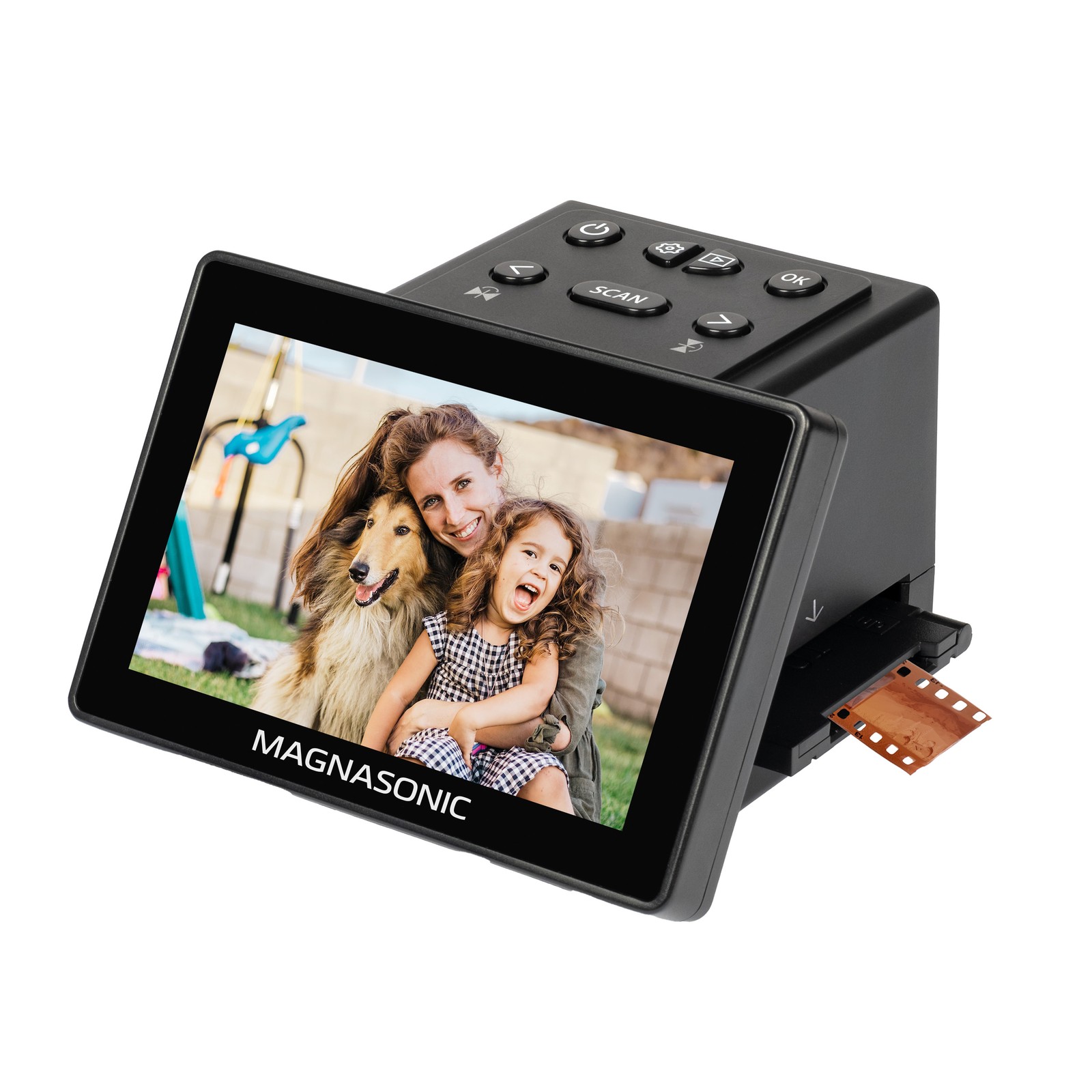 Magnasonic 25MP Film Scanner with 5" Display HDMI Converts Films Slides into JPG
