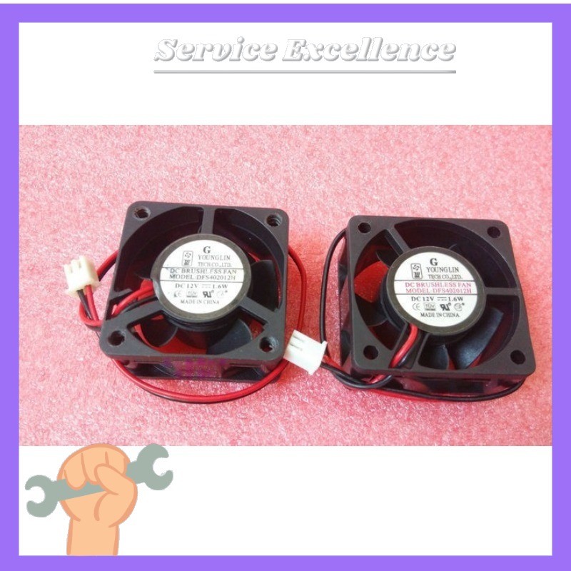YOUNGLIN 2pcs for 4020 DFS402012H DC12V 1.6W 0.13A Silent Cooling Fan