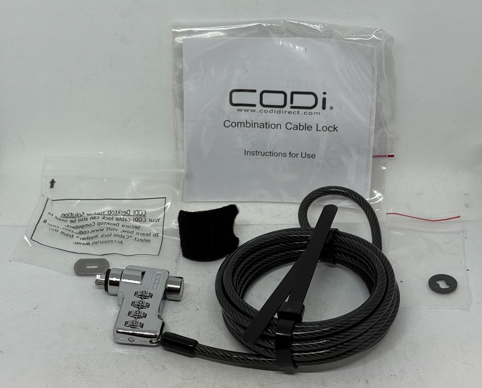 CODI A02003 4 DIGIT COMBINATION CABLE LOCK GALVANIZED STEEL 6 FEET NEW