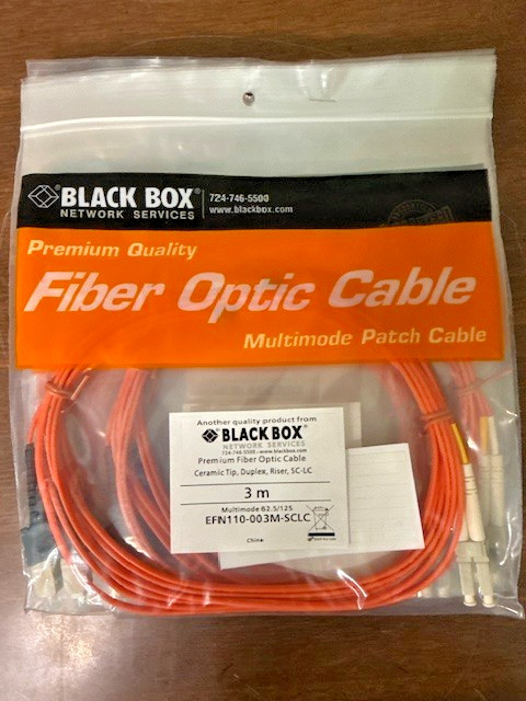 LOT of 4 Black Box Network Services Premium Fiber Optic Cable Ceramic Tip SC-LC