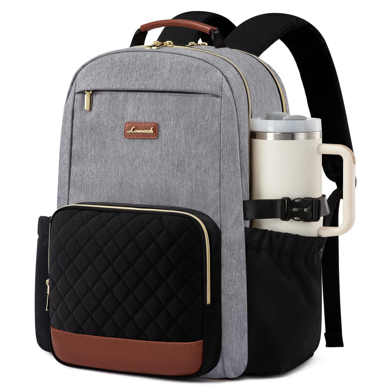 LOVEVOOK Laptop 15.6 Inch, Grey - Black - Chestnut Brown + Diamond-shaped