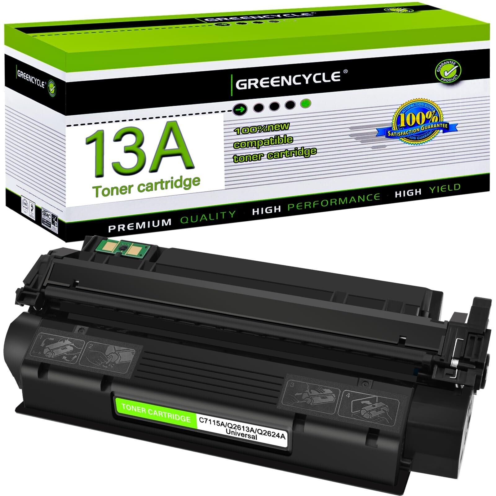 greencycle Replacement 13A Q2613A 15A C7115A Toner Cartridge Compatible for H...