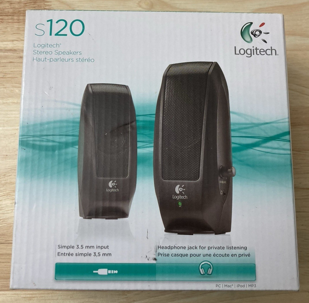 Logitech S120 Stereo Speakers Black (Factory Sealed)