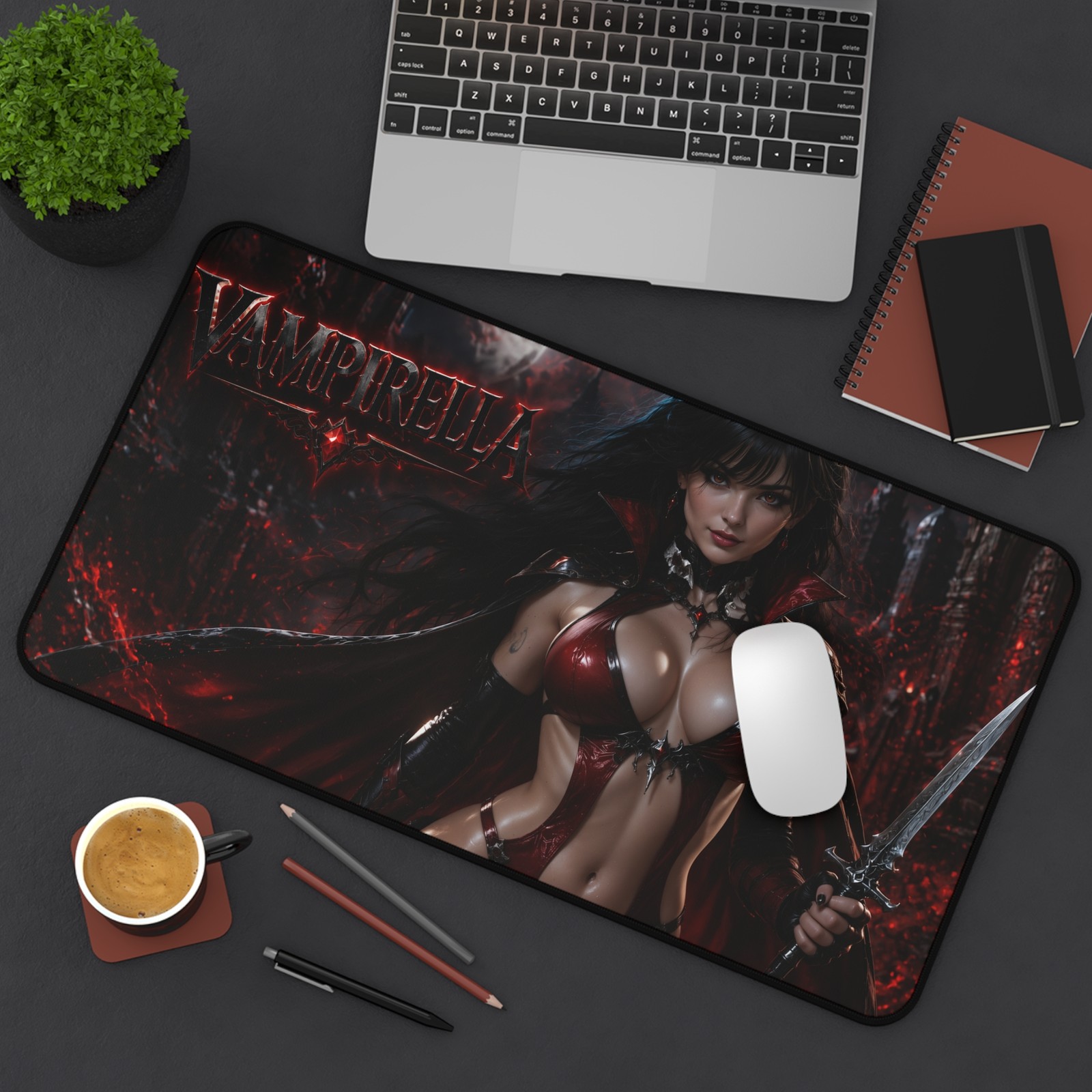 Vampirella Desk Mat, Large Gaming Mouse Pad, Gothic Room Decor