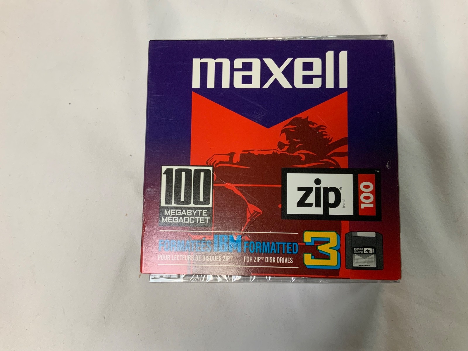 Maxell Zip Disk 3 Pack PC 100 MB Megabyte Factory Sealed