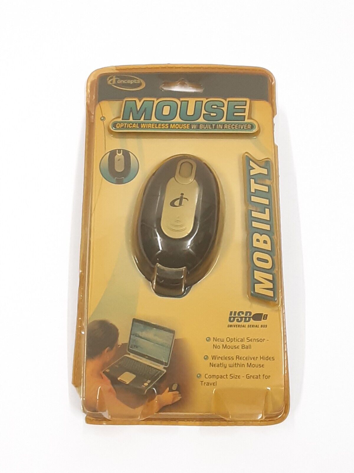 Sakar iConcepts Mobility Optical Wireless Mouse W/ Blt in Receiver M01717MB 2007