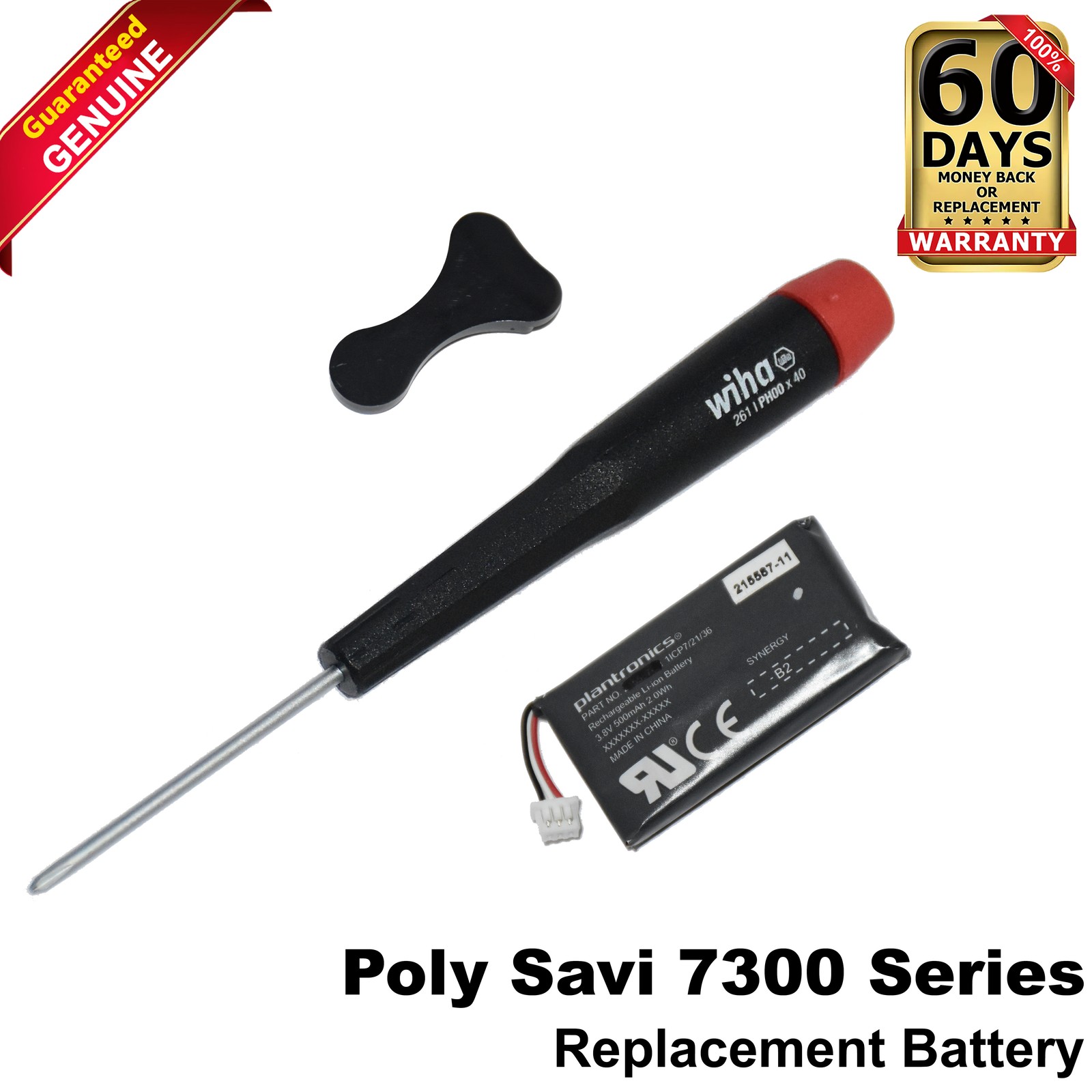 HP Poly Savi 7300 Battery with Removal Tool 217400-01 784P8AA