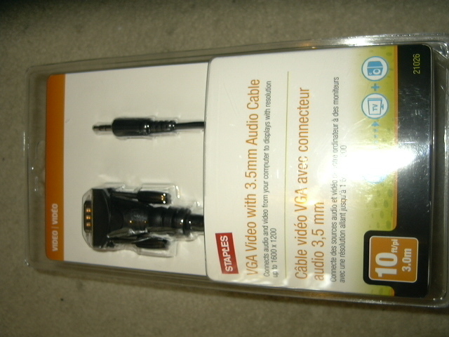 new Staples VGA Video with 3.5 mm Audio Cable 10 Feet 3.5mm 