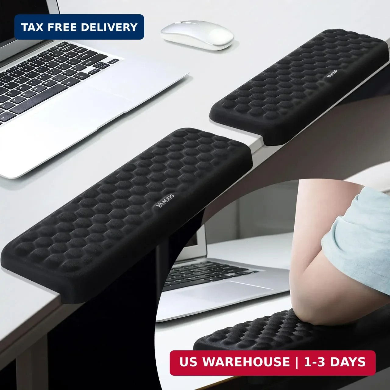 L-Shaped Desk Elbow Pad for Desk,2-Piece Ergonomic Desk Edge Cushion