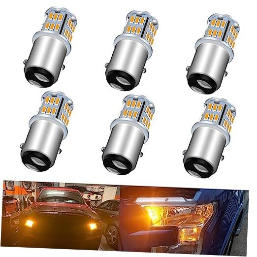  Super Bright Upgraded 2357 1157 LED Bulb Amber for Turn Signal lights 2057 