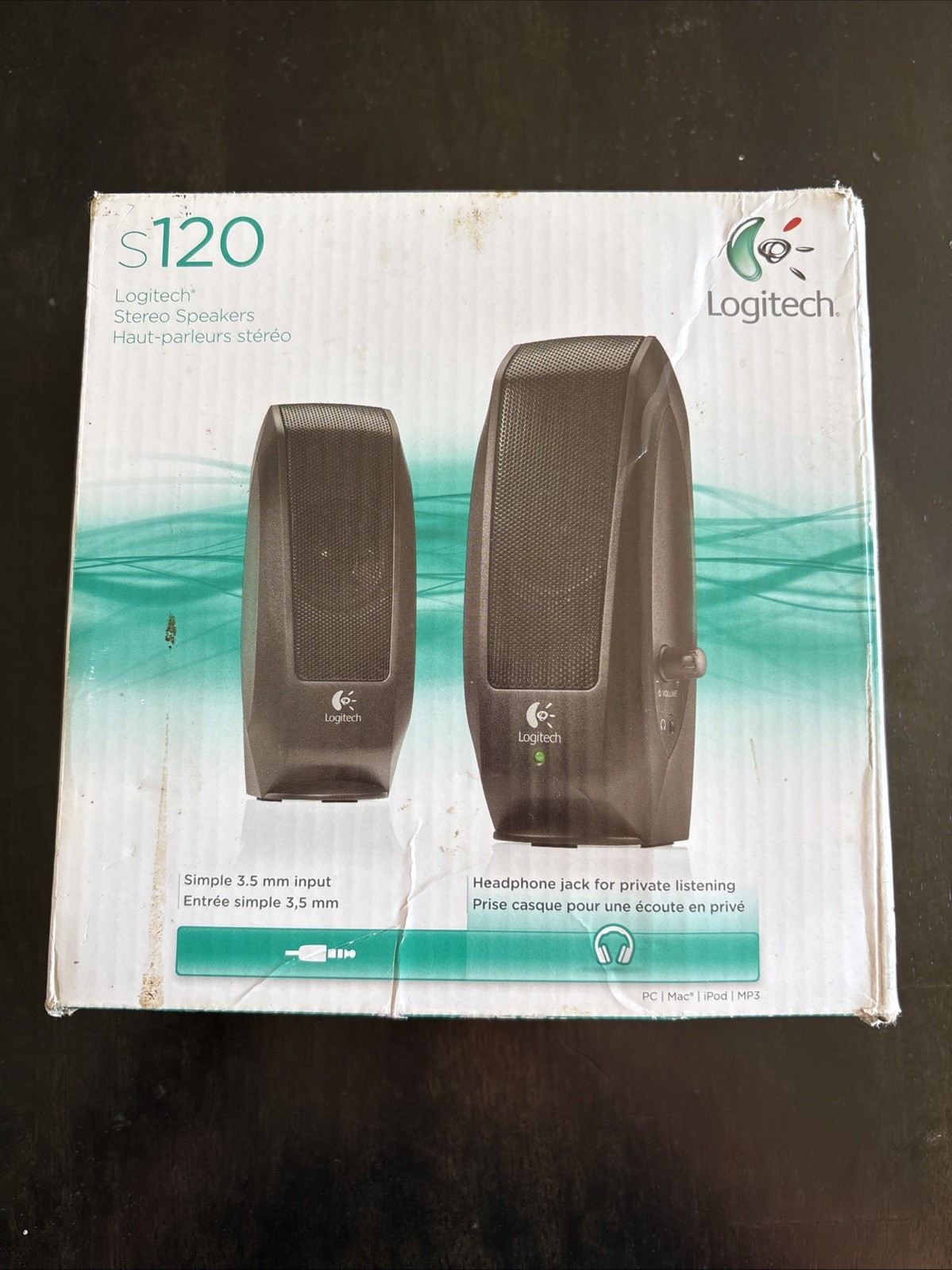 Logitech S120 Stereo Speakers Black (Factory Sealed) Dirty Box