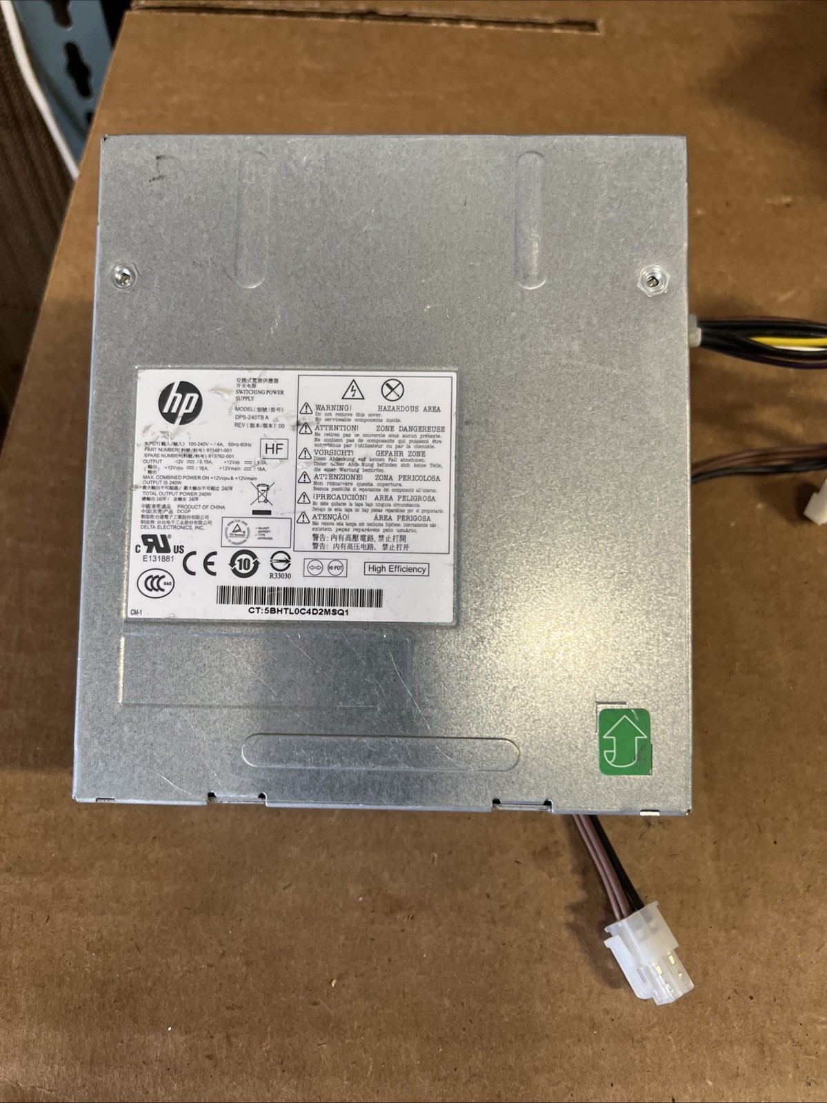 HP DPS-240TB A 611481-001 Power Supply for HP 8300 613762-001 Rev 00