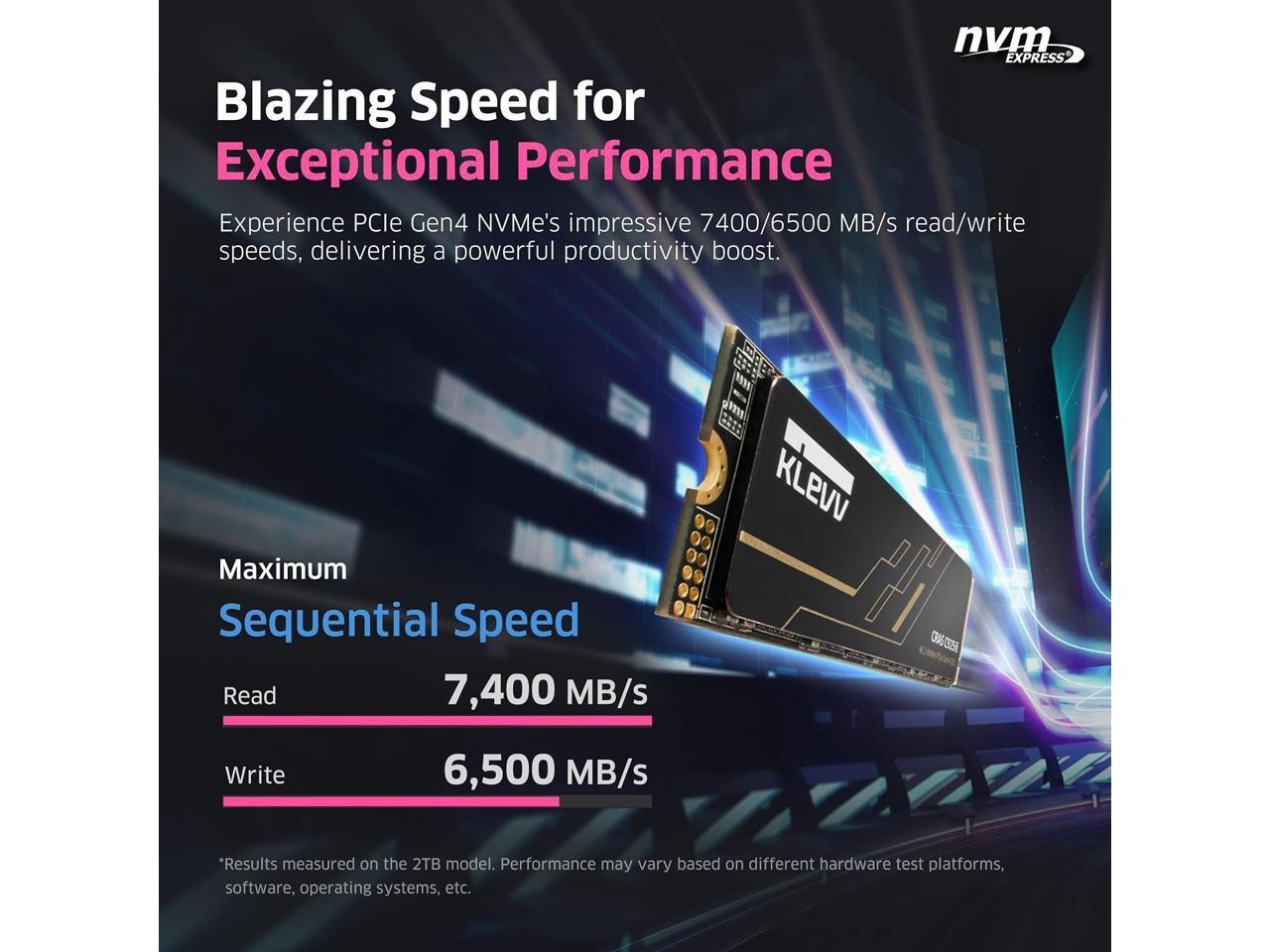KLEVV CRAS C925G 1TB M.2 2280 NVMe PCIe Gen4x4 Internal Gaming SSD with Graphene