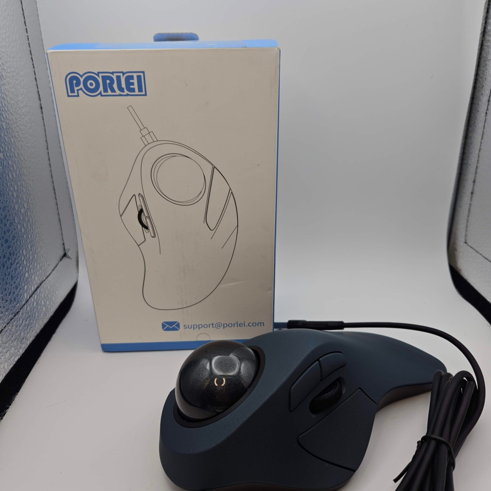 PORLEI TM552 USB Wired Trackball finger Drive Mouse 200-400-800-1200-1600 DPI