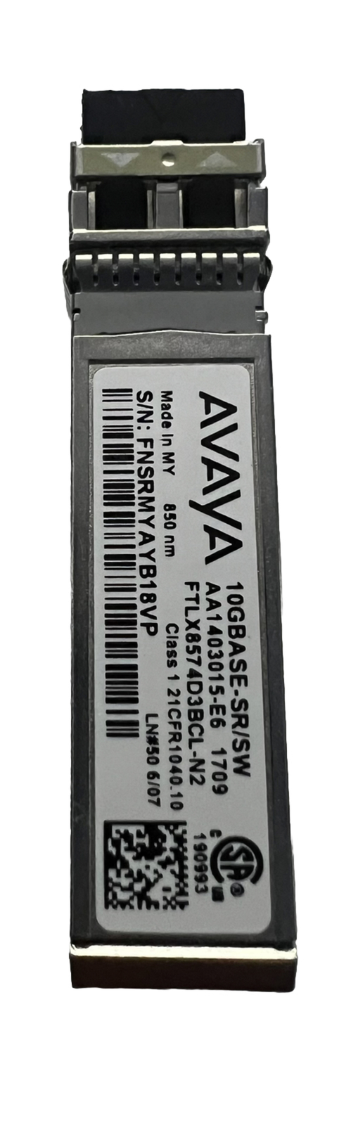 AVAYA  AA1403015-E6  SFP+ 10GBASE-SR/SW 850nm MMF LC  Genuine IPU3ADZFAA
