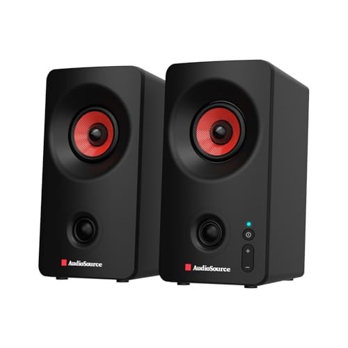 Audiosource Desktop PC Speakers with Bluetooth 5.3, USB-C Plug & Play, Black