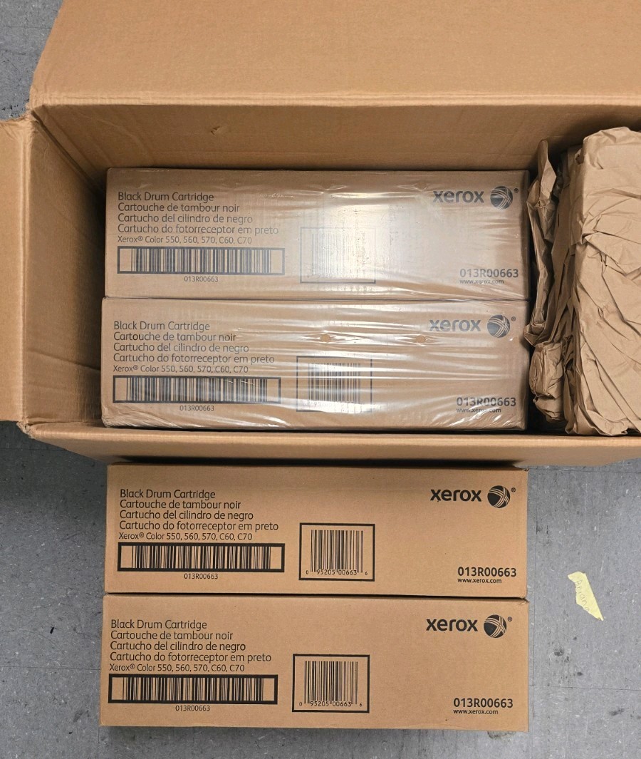 Lot of 4 Genuine Xerox 013R00663 Black Drum Cartridges Brand NEW SEALED