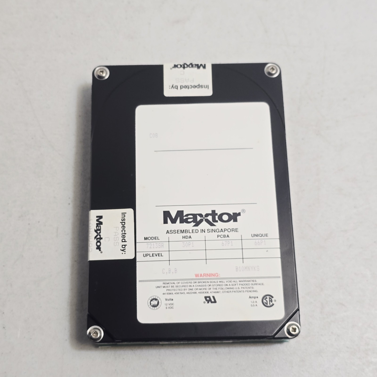 SCSI Hard Disk 3,5" - MAXTOR 7213 SR, 213MB