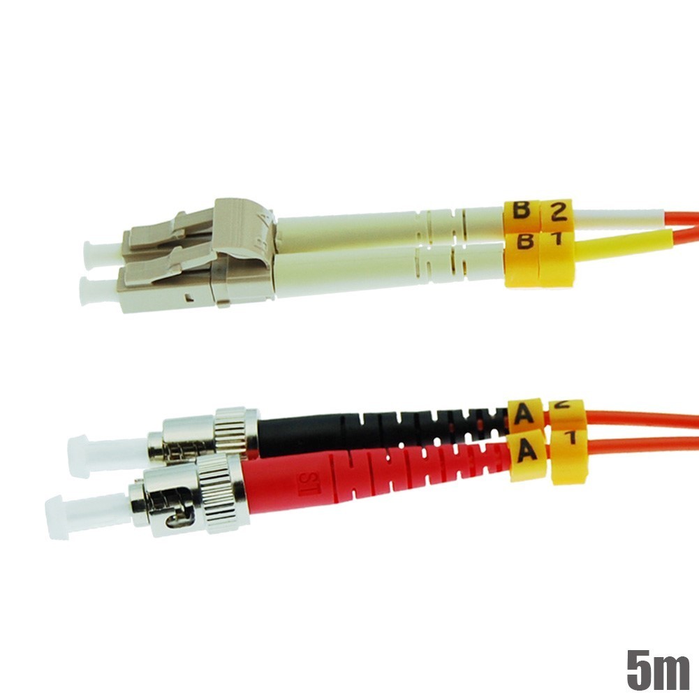 5M ST-LC Duplex Multimode 62.5/125 Optic Fiber Optics Patch Cable