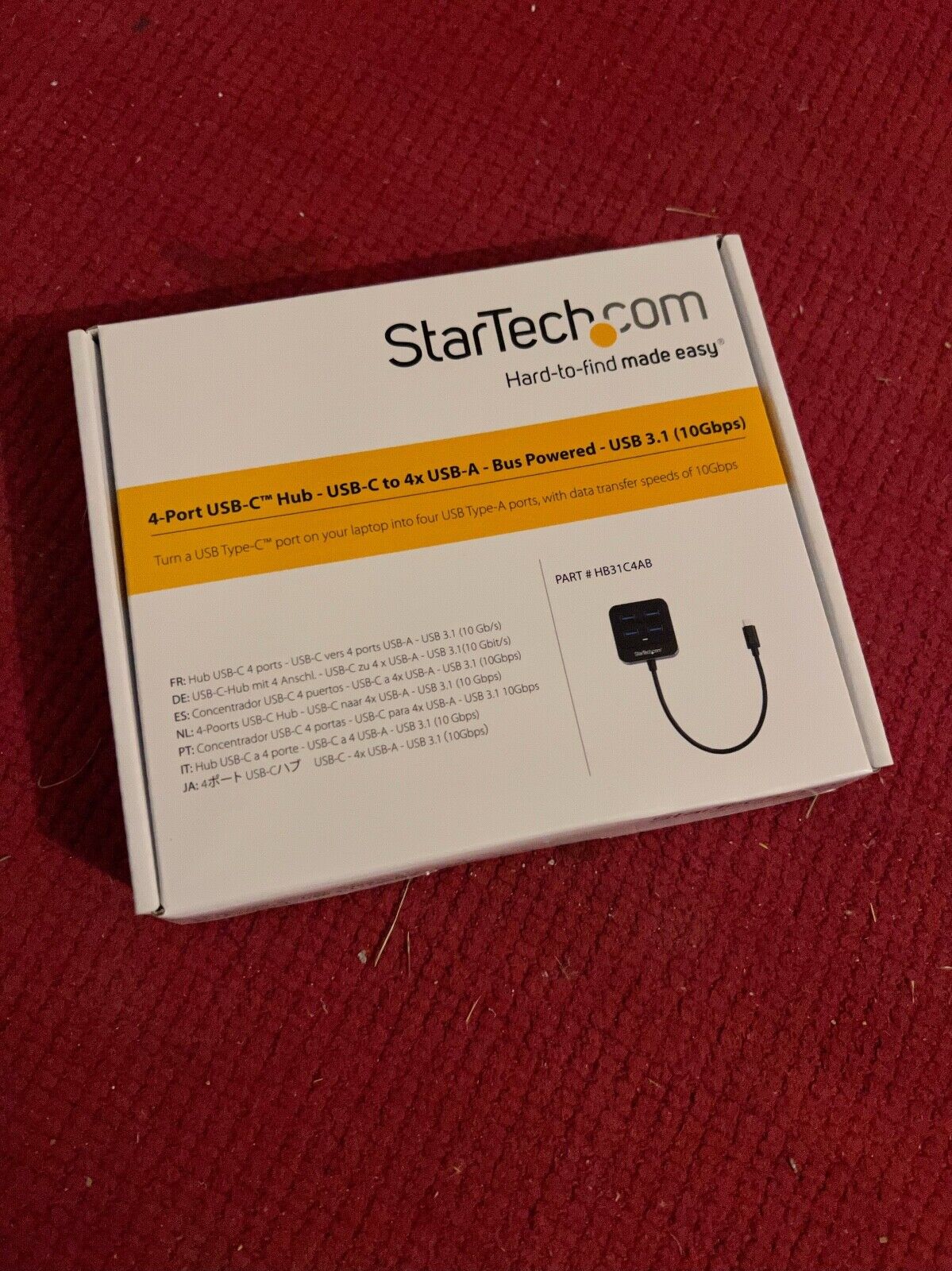 StarTech.com HB31C4AB 4-Port USB-C Hub - USB C to USB 3.1 Gen 2 Hub