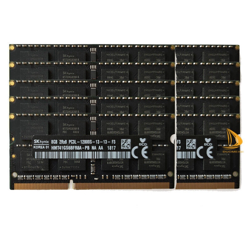 SK Hynix 10pcs 8GB 2RX8 DDR3 1600MHz PC3L-12800S SO-DIMM Laptop RAM Memory LOT*-