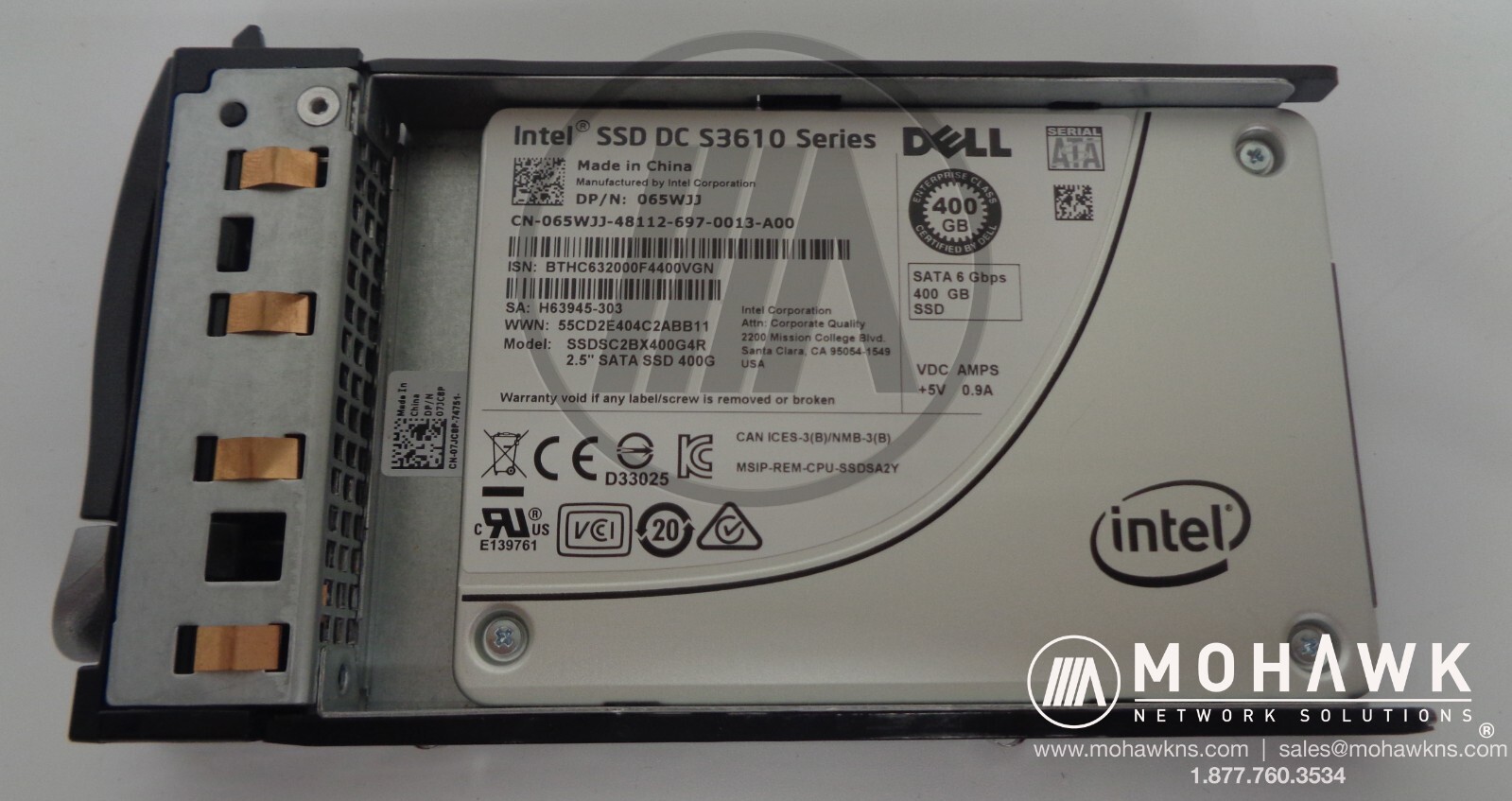 Intel SSDSC2BX400G4R Dell 65WJJ 400GB SATA 2.5" Solid State Drive SSD w/ Caddy