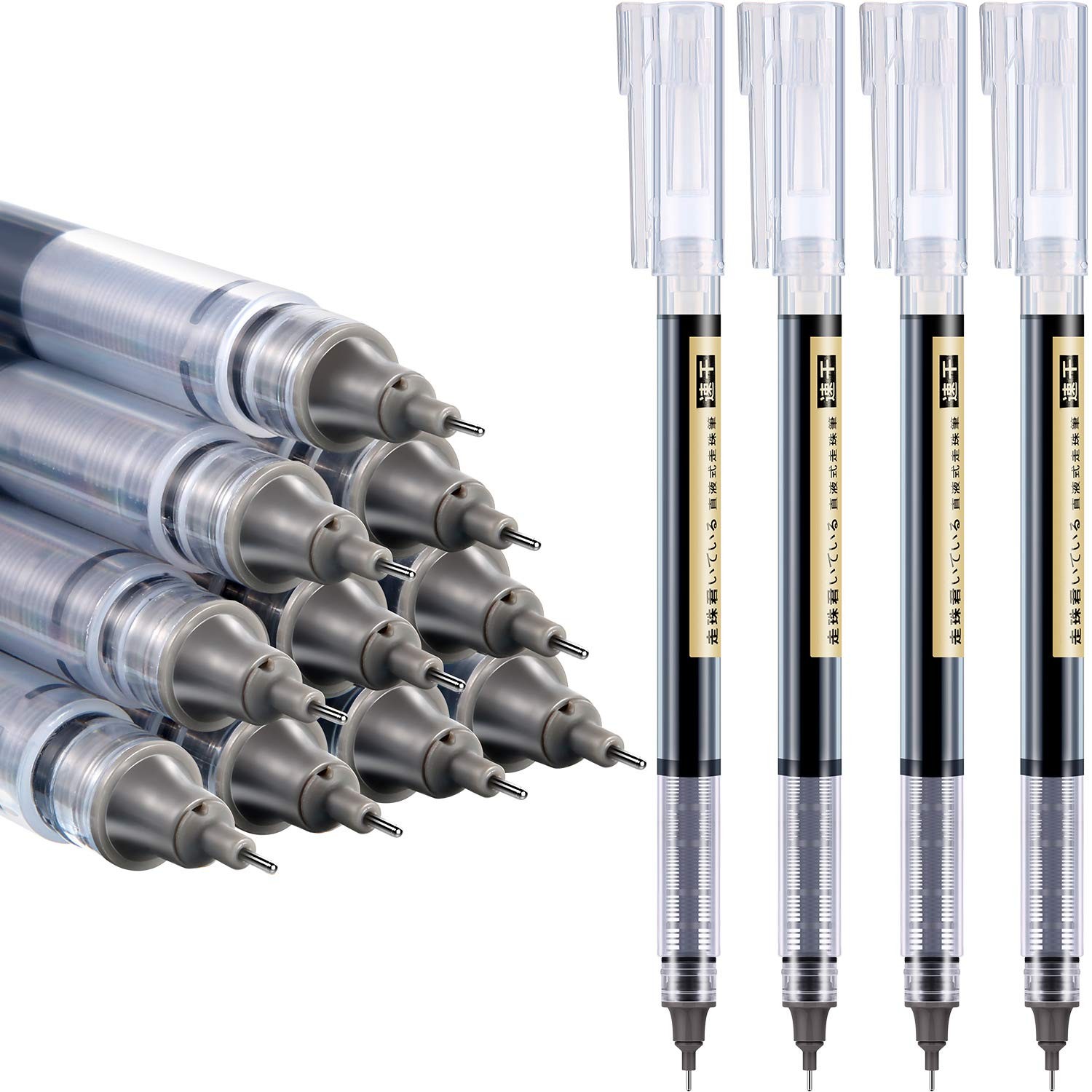 Japanese Pen Rolling Ball 0.5mm Black 12 Pcs Frienda Gel