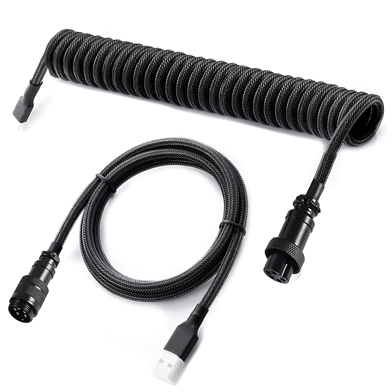 Keyboard Coiled GX16 Sleeved Aviator USB-C Mechanical Braided Gaming Cable 4ft