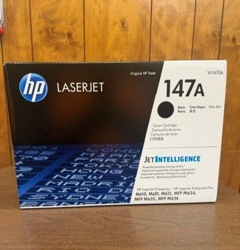 HP W1470A Black Toner Cartridge OEM Genuine 147A LaserJet M610 M611 M612 M634