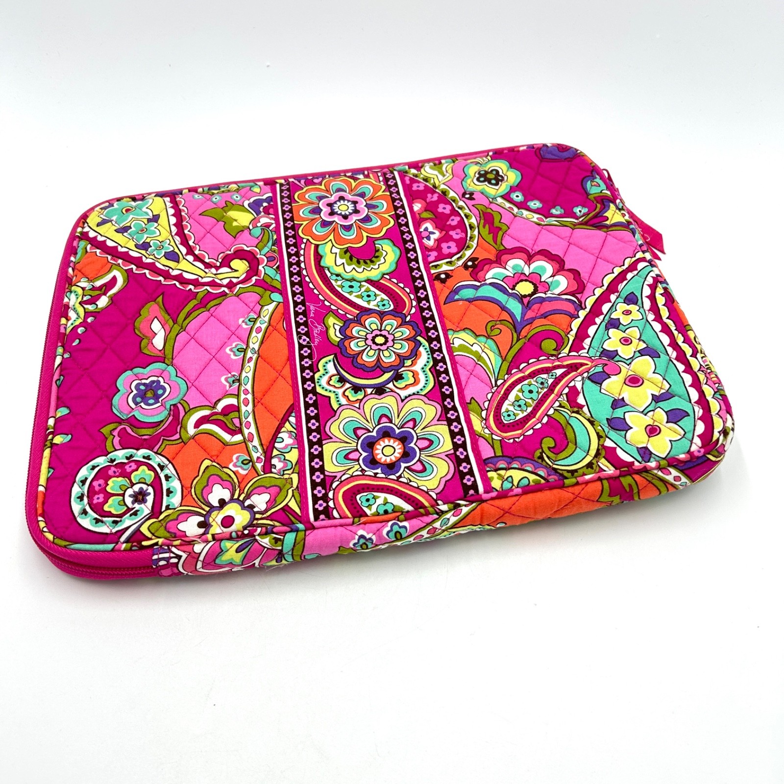 Retired 14" Vera Bradley Pink Swirls Large Laptop Bag/Tech Sleeve 2014