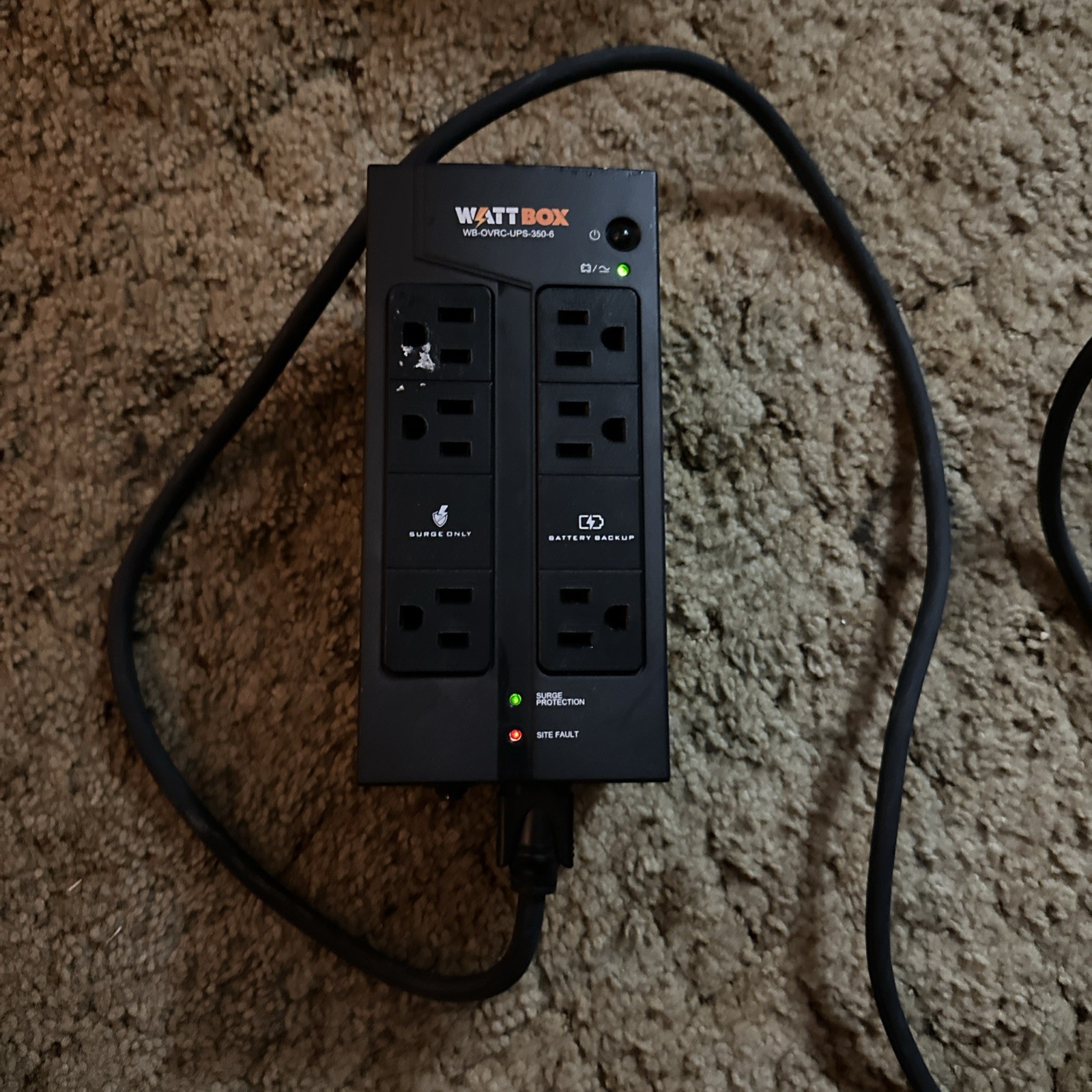 WattBox WB-OVRC-UPS-350-6 Standby UPS and Battery Pack (Compact), 6-Outlet 350VA