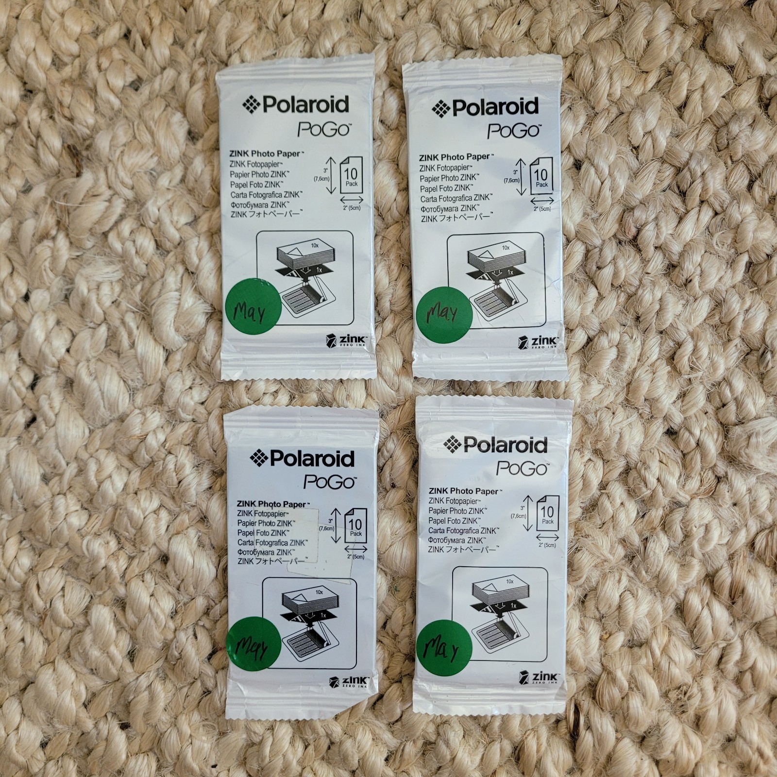 Polaroid PoGo 2x3" Zink Photo Paper 10 Pack Sheets NEW Sealed 5x7.6 cm 
