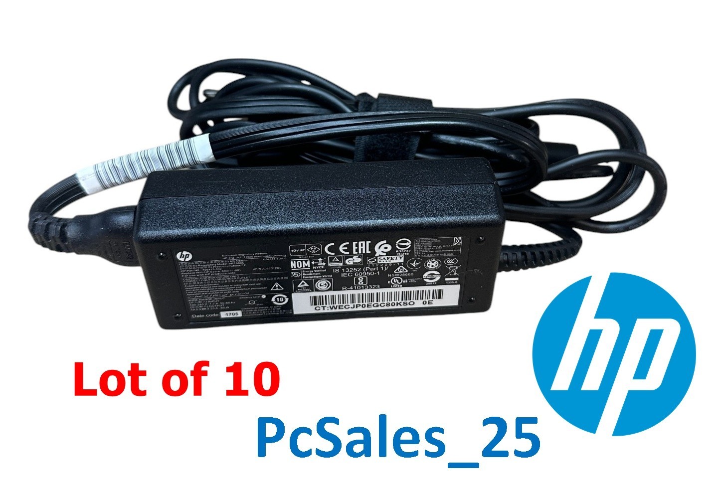 Lot x 10 - OEM 65W HP AC Adapter 19.5V 3.33A 693710-001 677774-001 Bullet Pin