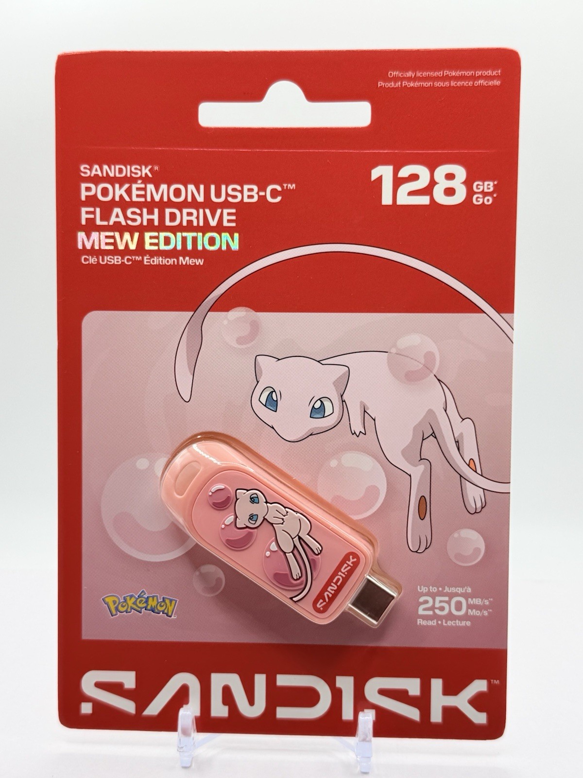 SanDisk Pokemon Mew Limited Edition - 128GB USB-C Flash Drive - Pink
