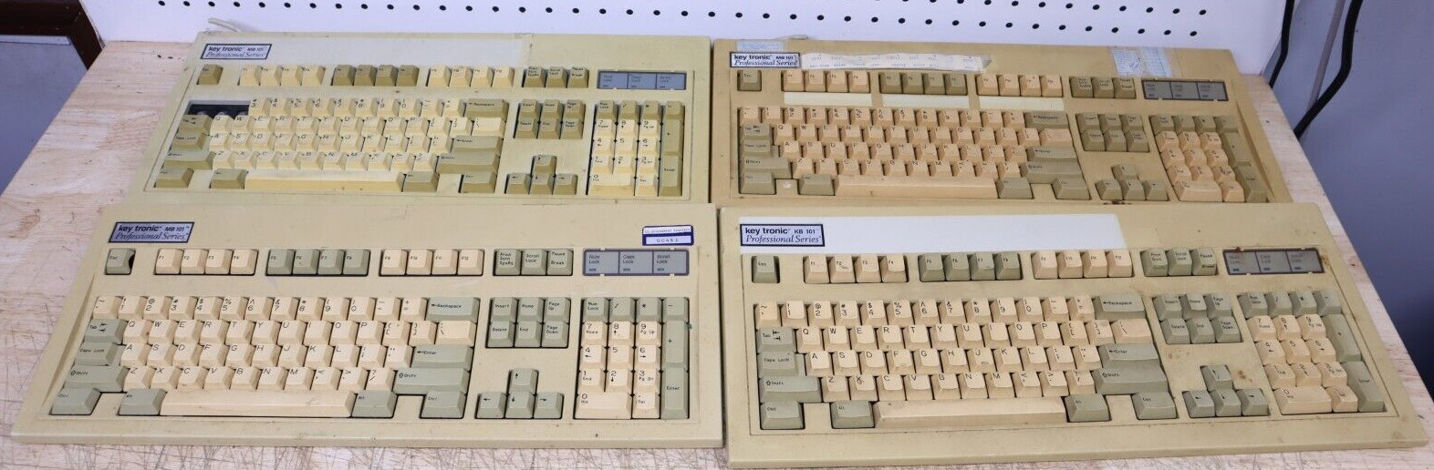 Vintage x4 Computer Mechanical PC Keyboards Keytronic MB101 Professional Series