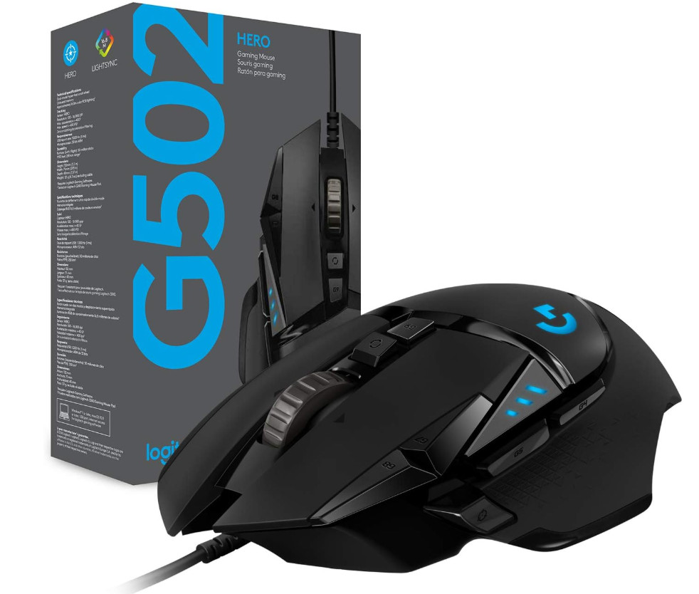 Logitech G502 Hero High Performance Wired Gaming Mouse, Hero 25K Sensor, 25,600