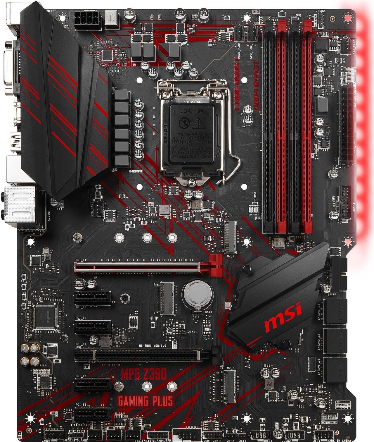 MSI MPG Z390 GAMING PLUS Motherboard ATX LGA1151 Intel Z390 8 9Th DDR4 Tested
