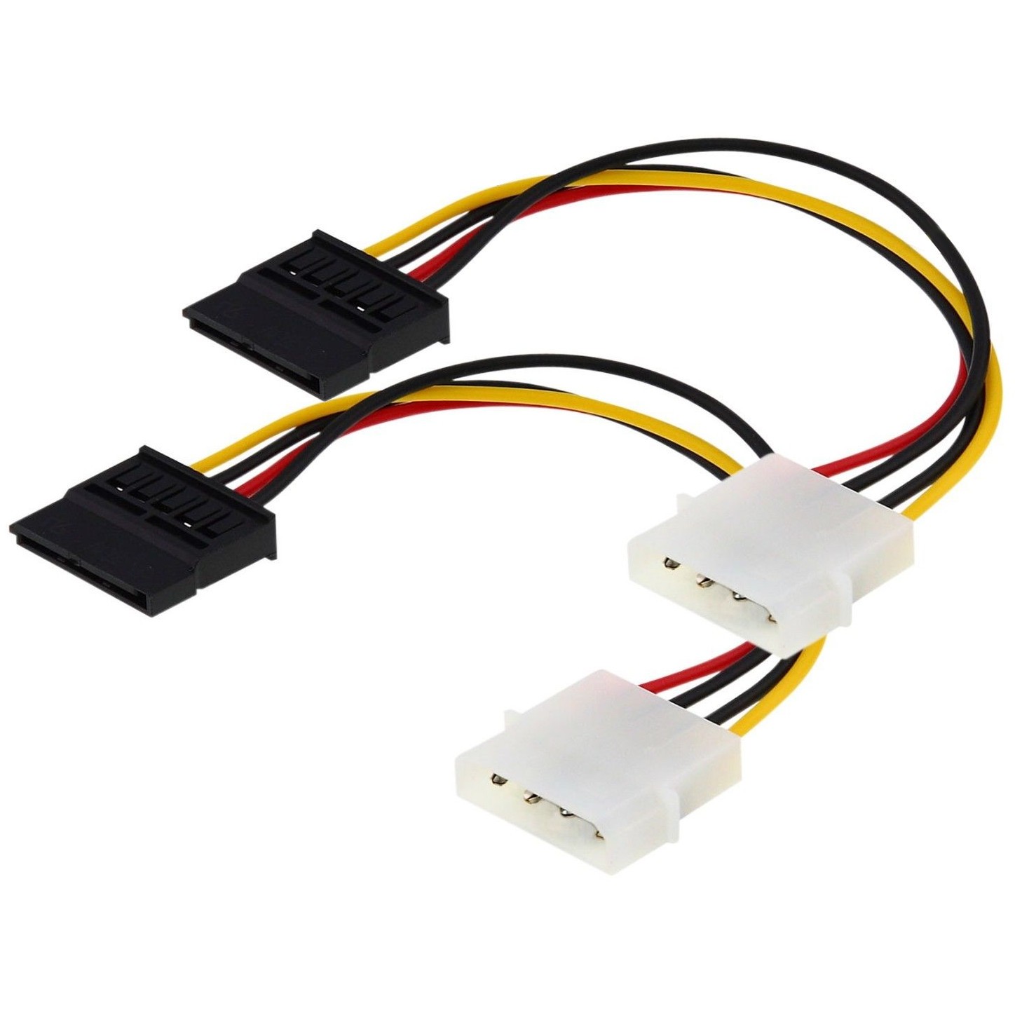 2X New IDE/Molex 4-Pin Female To Serial ATA SATA 15-Pin Male Power Adapter Cable
