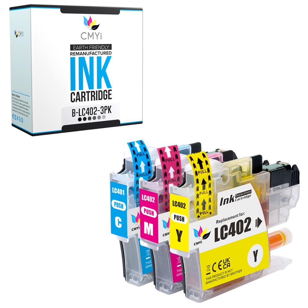 3PK Compatible CMYi LC402 Color Ink Cartridges fits Brother MFC-J5340DW J6540DW