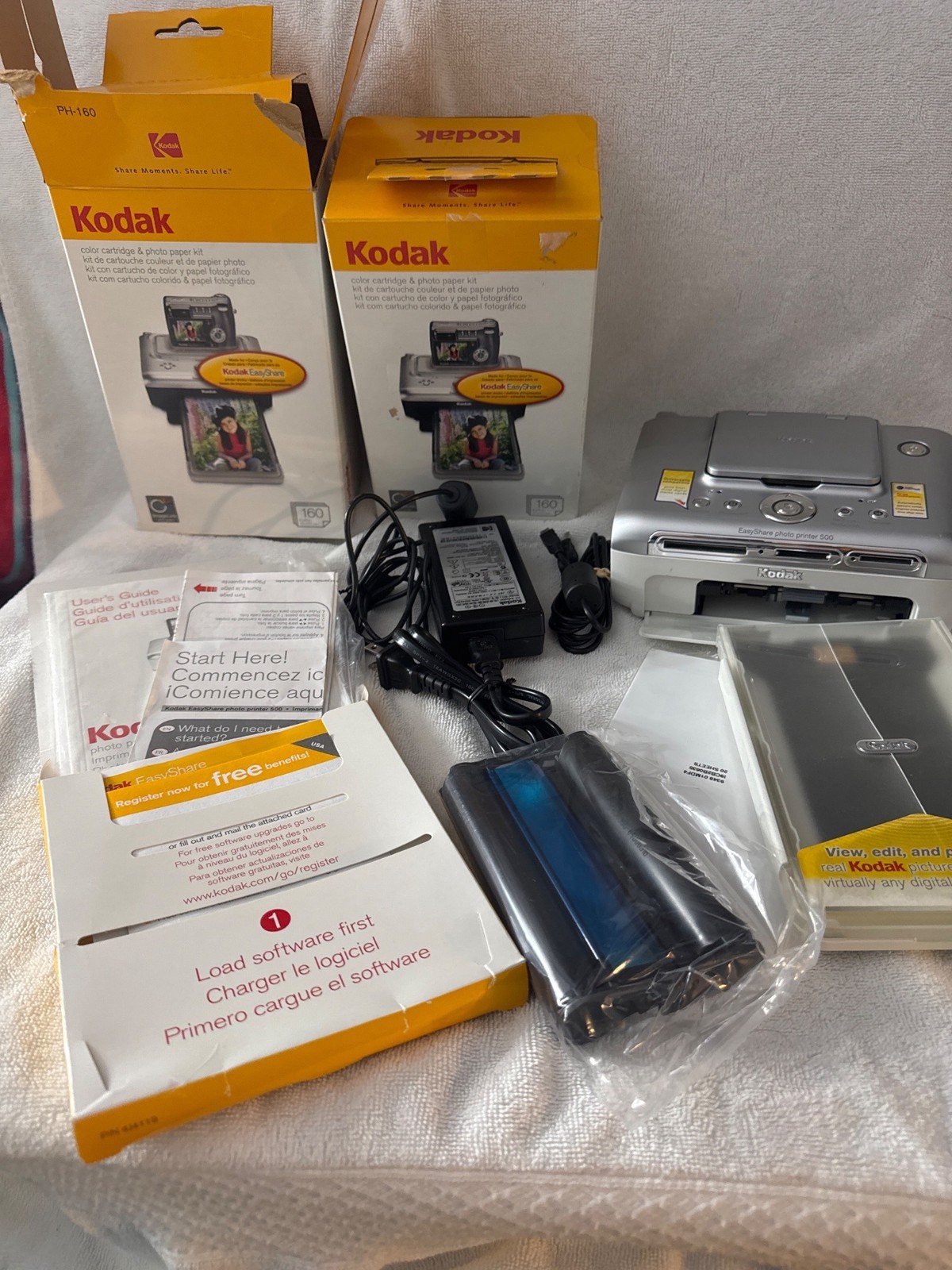 Kodak Easy Share Photo Printer 500 With Accessories Paper & Manual Works