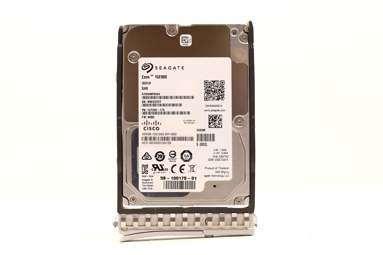 Cisco ST300MP0006 300GB 2.5" 12Gb/s 15K RPM SAS HDD W/Caddy P/N: 58-100175-01
