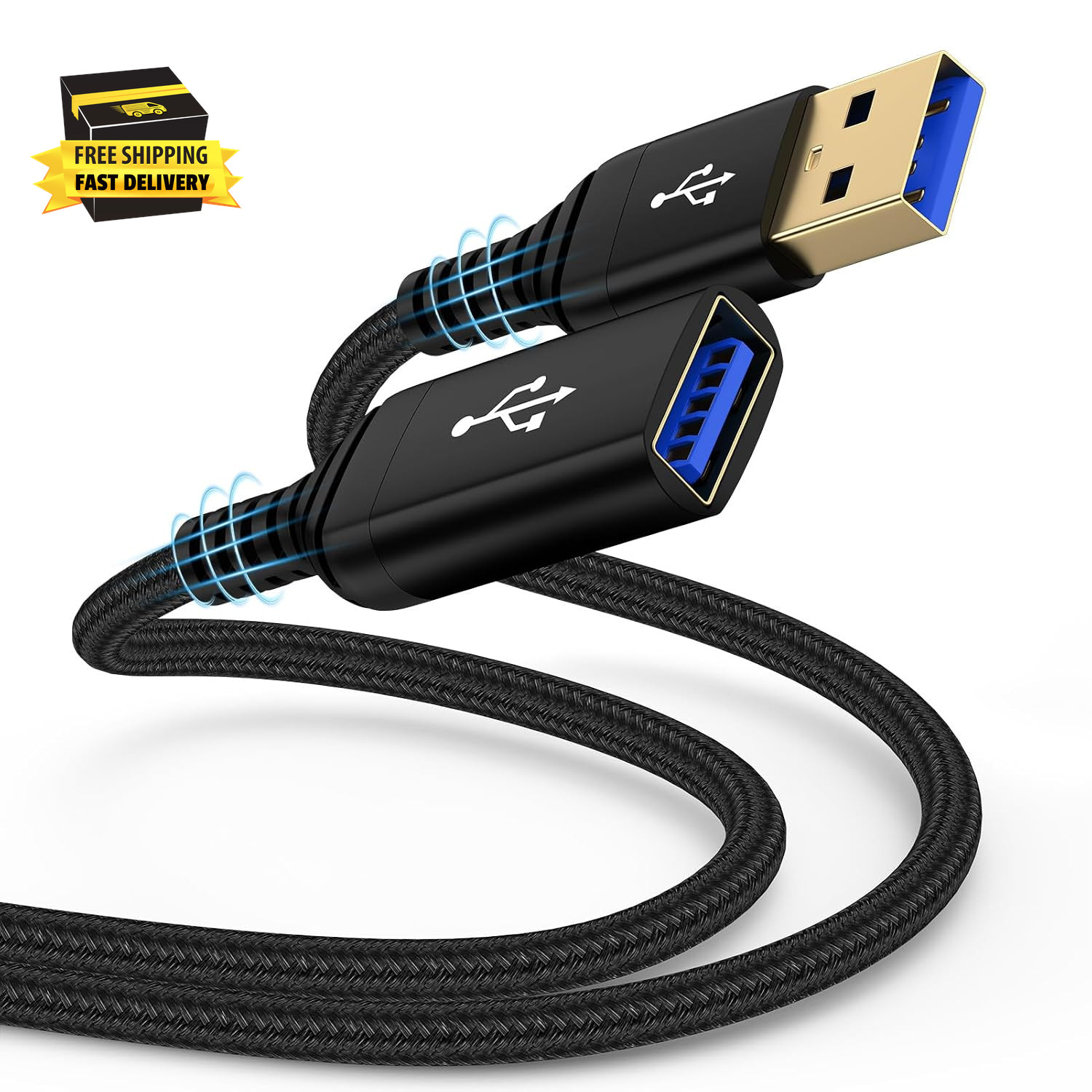 USB Extension Cable, 10FT Long USB Extender USB 3.0 Extension Cable | Male to Fe