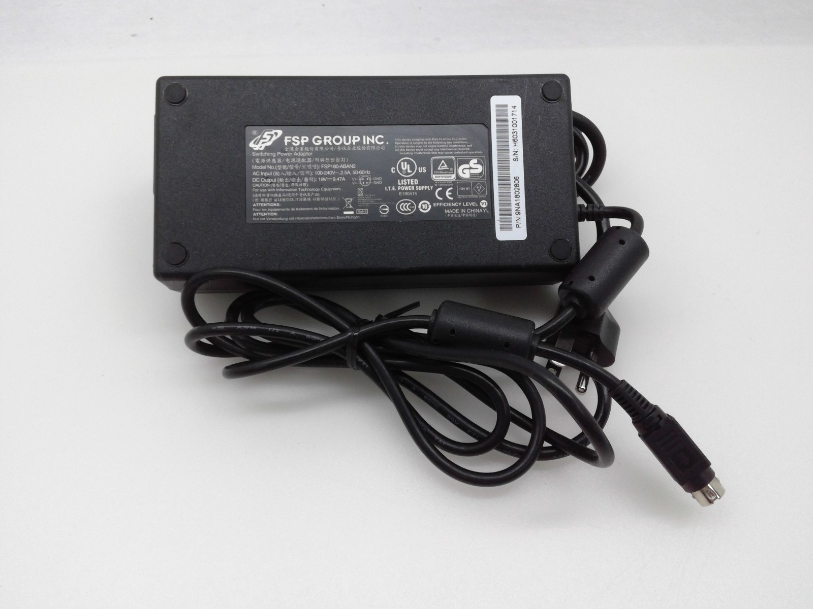 Genuine FSP Group Inc FSP180-ABAN2 4-pin 19V 9.47A Power Supply Adapter Charger