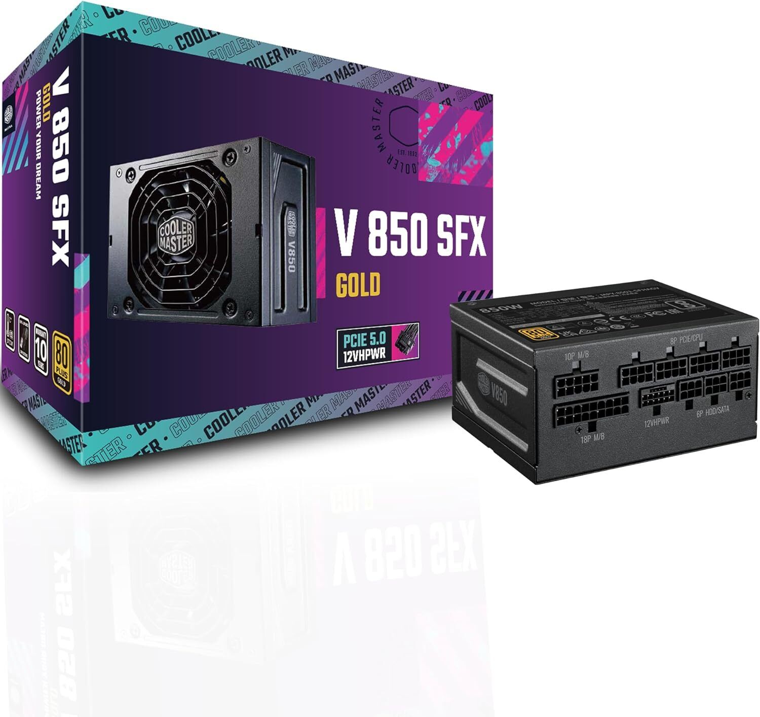 Cooler Master V850 SFX Gold ATX3.0 Full Modular Power Supply, 850W SFX, 80+