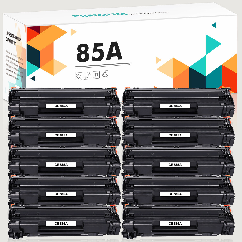 10 Pack CE285A 85A Black Laser Toner Cartridge For HP LaserJet Pro P1109W  P1102